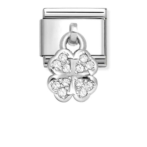 COMPOSABLE Classic CHARMS in stainless steel silver 925 and cubic zirconia (Four-Leaf Clover) 331800/31