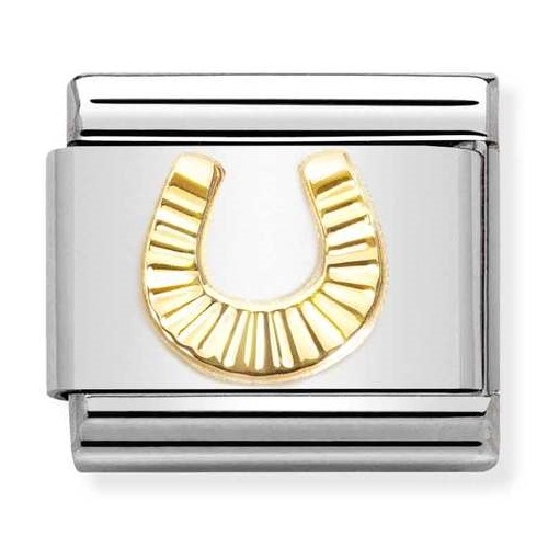 COMPOSABLE Classic FANTASIA in stainless steel with 18k gold (Horseshoe Etched Detail) 030149/53