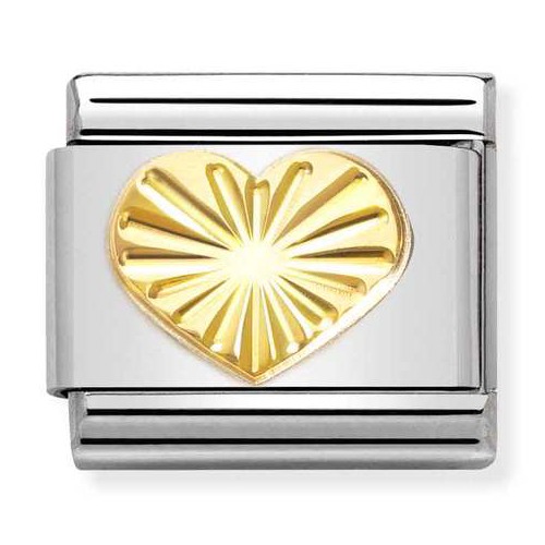 COMPOSABLE Classic FANTASIA in stainless steel with 18k gold (Heart Etched Detail) 030149/51