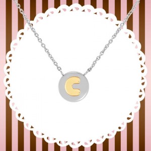 목걸이 MYBONBONS (마이본본) necklace in steel and gold LETTERS (C) 065010/003