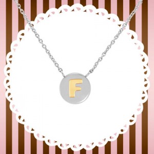 목걸이 MYBONBONS (마이본본) necklace in steel and gold LETTERS (F) 065010/006
