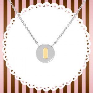 목걸이 MYBONBONS (마이본본) necklace in steel and gold LETTERS (I) 065010/009
