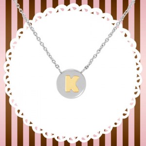 목걸이 MYBONBONS (마이본본) necklace in steel and gold LETTERS (K) 065010/011