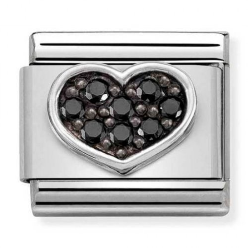 COMPOSABLE Classic SYMBOLS steel silver 925 and CZ (Black Heart) 330323/07