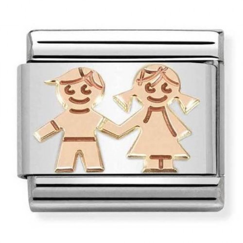 COMPOSABLE Classic SYMBOLS stainless steel and gold 9k (Siblings Holding Hands) 430104/33