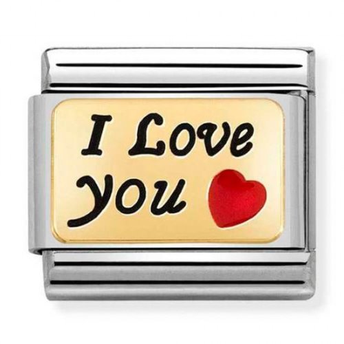 COMPOSABLE Classic PLATES steel enamel and 18k gold (I love You) 030284/55