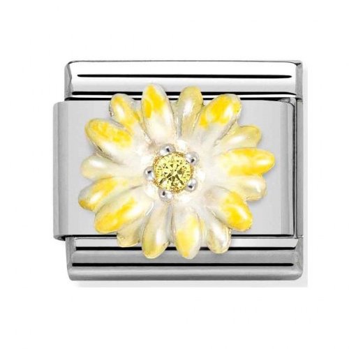 COMPOSABLE Classic SYMBOLS stainless steel enamel CZ and 925 silver (YELLOW FLOWER) 330321/04