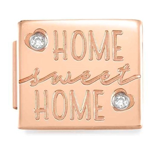 COMPOSABLE GLAM SYMBOLS in steel and CZ finish rose gold (HOME SWEET HOME) 230307/03