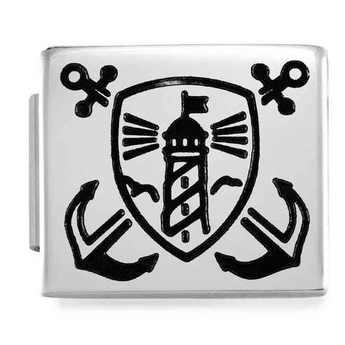 COMPOSABLE GLAM SYMBOLS (IC) in steel (SHIELD WITH LIGHTHOUSE) 230109/01