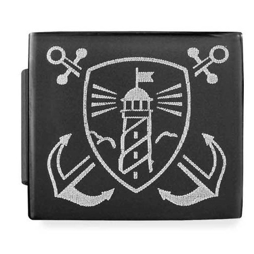 COMPOSABLE GLAM SYMBOLS (IC) in steel matt black finish (SHIELD WITH LIGHTHOUSE) 230110/01