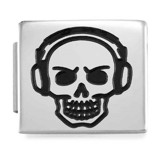 COMPOSABLE GLAM SYMBOLS (IC) in steel (SKULL WITH HEADPHONES) 230109/08