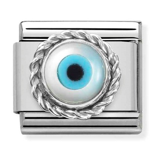 COMPOSABLE Classic Stones steel ROUND RICH SETTING in 925 silver (Greek Eye) 330506/18