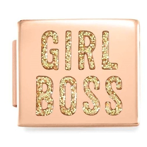 COMPOSABLE GLAM SYMBOLS in steel and enamel finish rose gold (GIRL BOSS) 230203/02