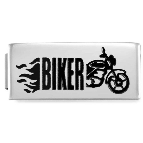 COMPOSABLE DOUBLE GLAM symbols in steel and enamel (BIKER) 230701/03