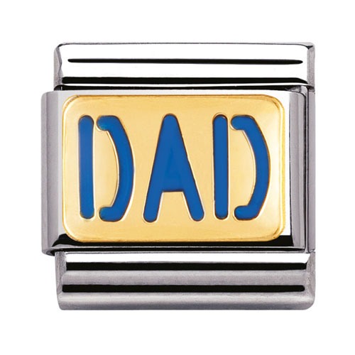 COMPOSABLE Classic MESSAGES in stainless steel with enamel and 18k gold (DAD) 030229/08