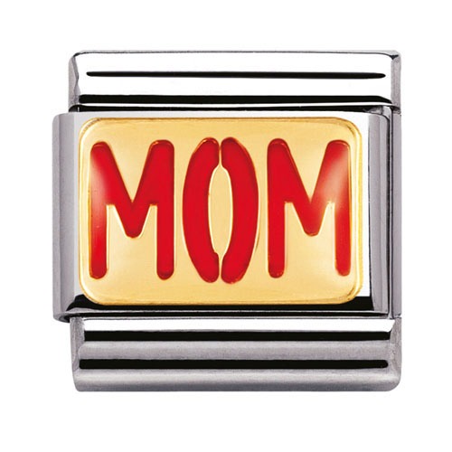 COMPOSABLE Classic MESSAGES in stainless steel with enamel and 18k gold (MOM) 030229/07