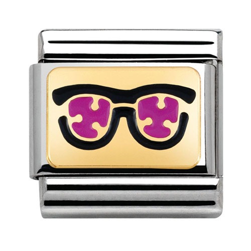 COMPOSABLE Classic PLATES steel enamel and 18k gold (Pink Sunglasses) 030284/04