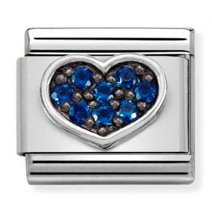 COMPOSABLE Classic SYMBOLS steel silver 925 and CZ (Blue Heart) 330323/08