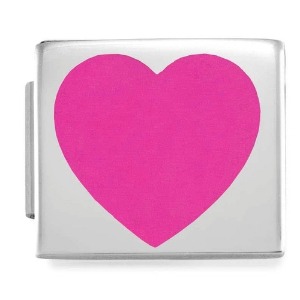 COMPOSABLE GLAM SYMBOLS in steel and enamel (FUSCHIA HEART) 230202/01