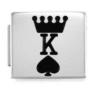 COMPOSABLE GLAM SYMBOLS in steel and enamel (KING OF SPADES) 230202/04