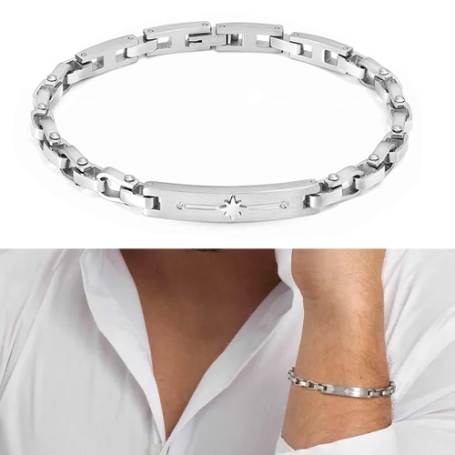 팔찌 MANVISION(맨비전) Bracelet in stainless steel with cubic zirconia (Wind Rose) 133000/014