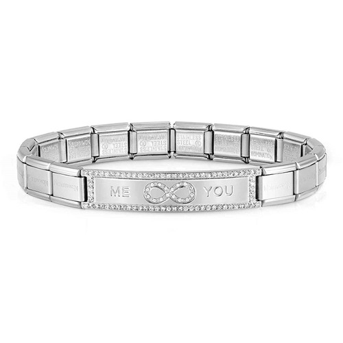 팔찌 TRENDSETTER NEW YORK (트렌드세터뉴욕) bracelet in Stainless Steel and CZ Written (Me You infinity) 021139/015
