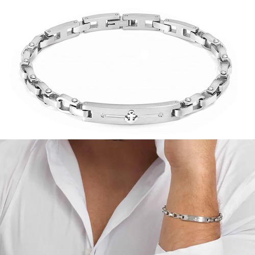 팔찌 MANVISION(맨비전) Bracelet in stainless steel with cubic zirconia (Anchor) 133000/002