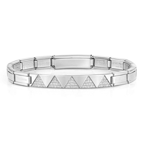 팔찌 TRENDSETTER NEW YORK (트렌드세터뉴욕) bracelet in Stainless Steel and CZ Triangles (Steel) 021140/001