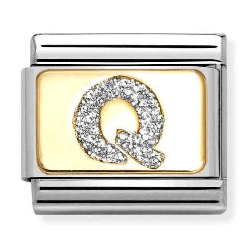 COMPOSABLE Classic LETTERS GLITTER in stainless steel with enamel and 18k gold (Q) 030291/17