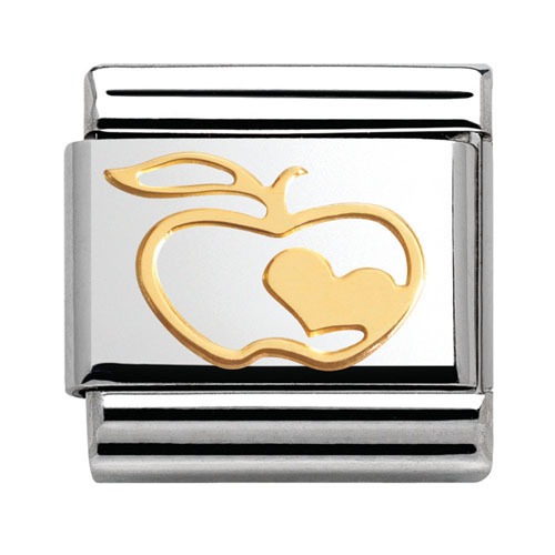 COMPOSABLE Classic MADAME MONSIEUR link with symbols in 18K gold (APPLE with HEART) 030162/05