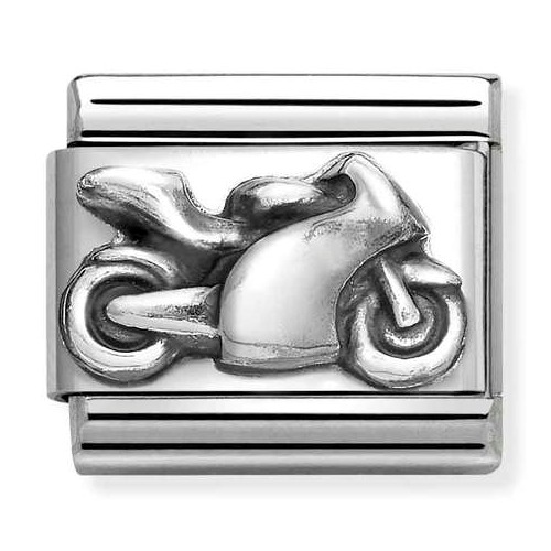 COMPOSABLE Classic OXIDIZED SYMBOLS in st.steel and sterling silver (Motorbike) 330101/69