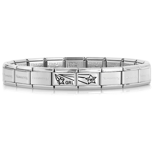 [조합] 컴포저블팔찌 Bracelet In Stainless Steel With GRL Star+PWR Star (베이스+330109/18+330109/19)