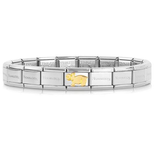 [조합] 컴포저블팔찌 Bracelet In Stainless Steel With Hippopotamus (베이스+030112/02)
